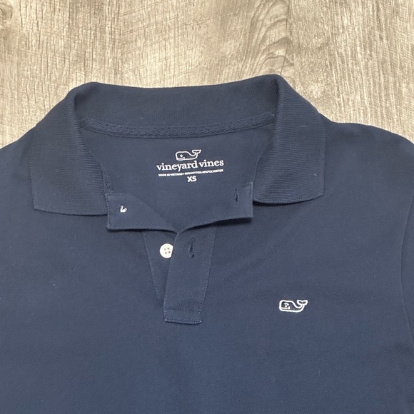 Women’s Vineyard Vines XS 0 - 2 Polo Tee Shirt Navy Blue Whale Logo Short Sleeve - Picture 5 of 7